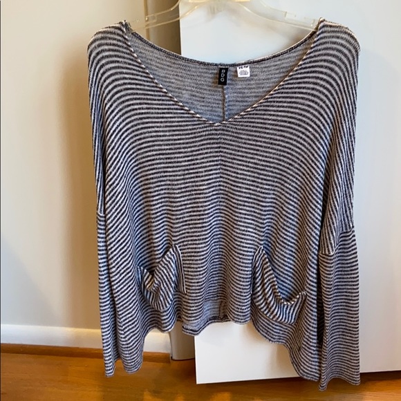 BDG Striped Mia Pocket Pullover Sweater XS - Picture 3 of 6